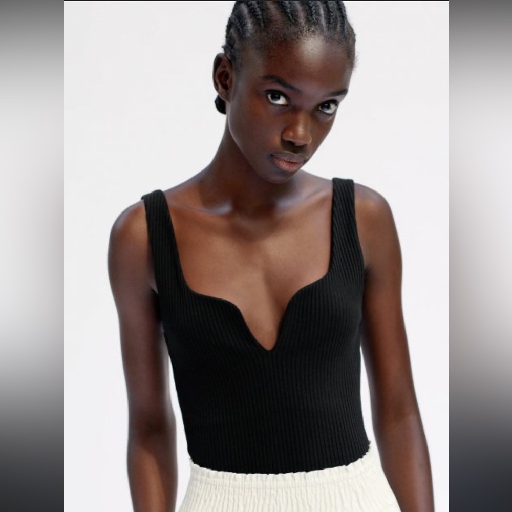 Black Low Cut Zara Bodysuit